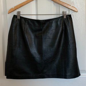 Danier Black Leather Mini Skirt